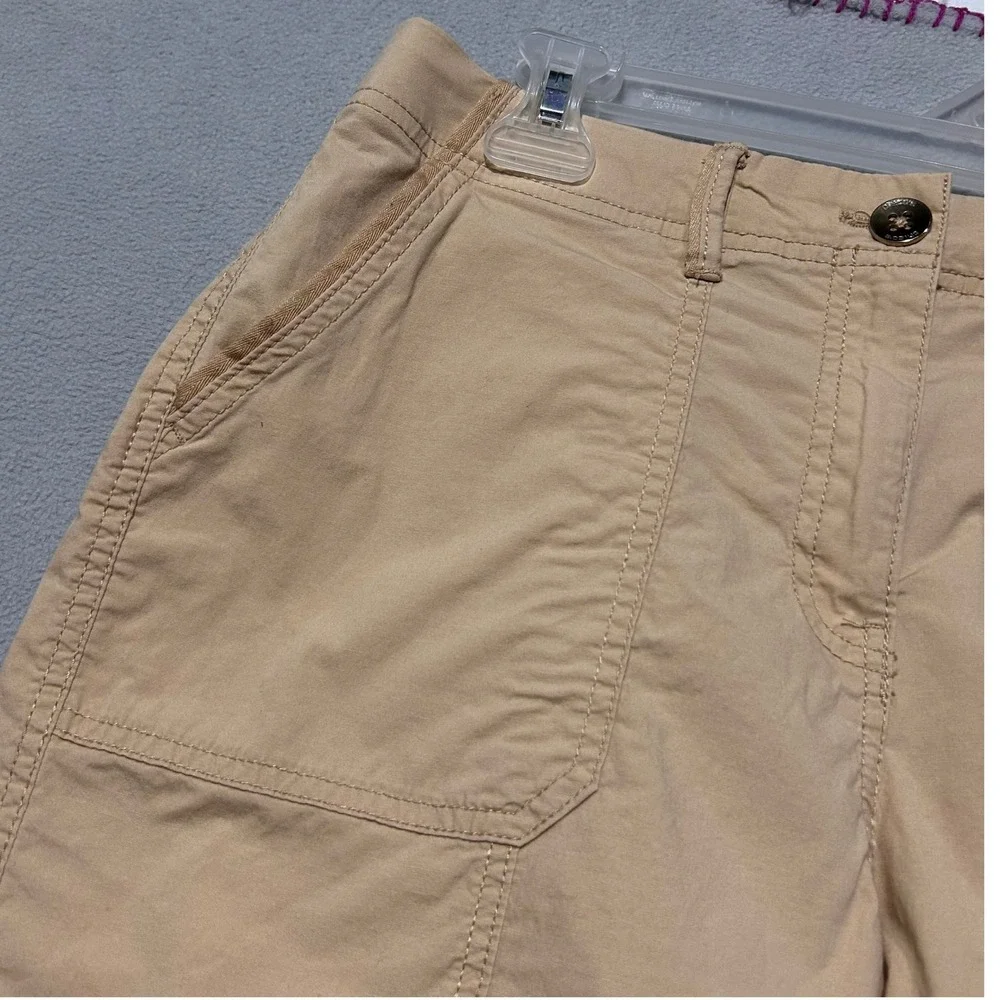 Chicos Bermuda Shorts Khaki Brown Stretch Cotton‎ Blend Womens Size 0 US 4